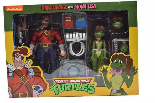 NECA TMNT Cartoon Dirk Savage and Mona Lisa 2-Pack