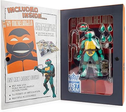 BST AXN TMNT Michelangelo Comic+Figure