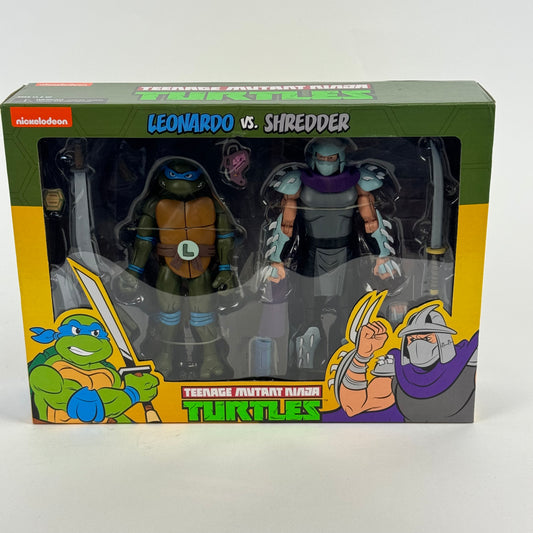 NECA TMNT Cartoon Leonardo vs. Shredder 2-Pack