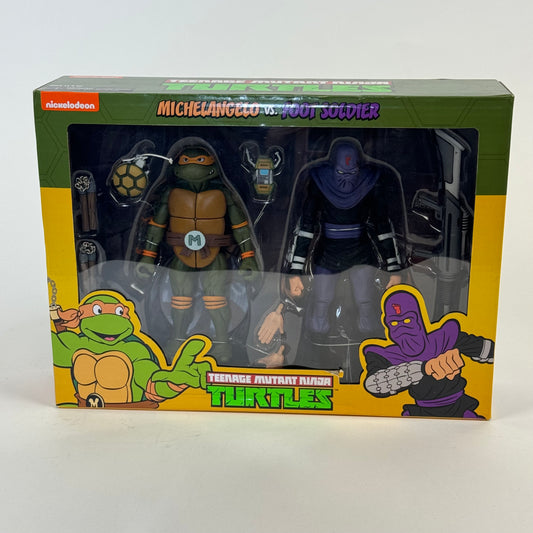 NECA TMNT Cartoon Michelangelo vs. Foot Soldier 2-Pack