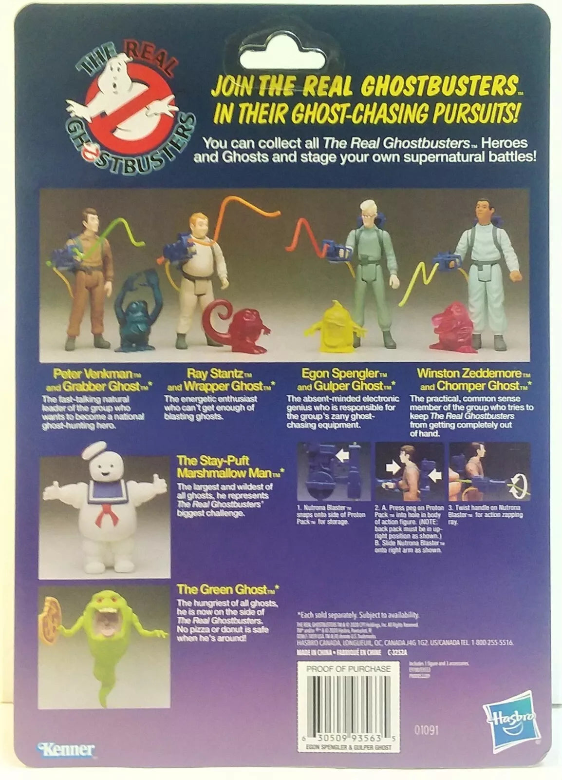 Hasbro The Real Ghostbusters Egon  Spengler and Gulper Ghost