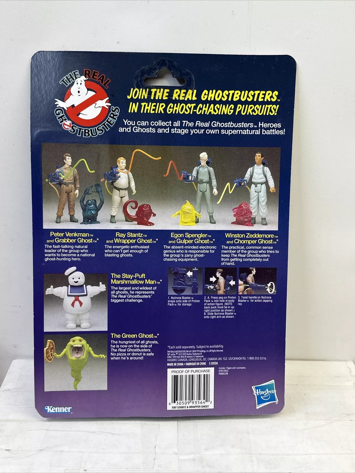 Hasbro The Real Ghostbusters Ray Stantz and Wrapper ghost