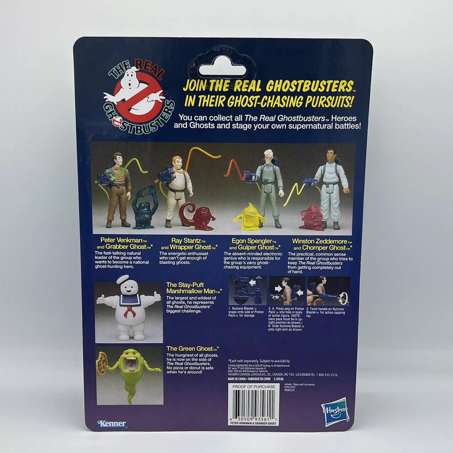 Hasbro The Real Ghostbusters Peter Venkman and Grabber Ghost